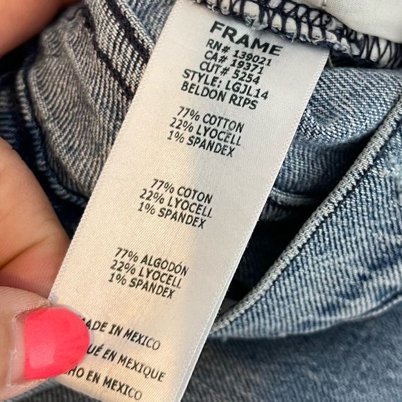 Frame Womens Le Garcon Beldon Rips Straight Leg Jeans Size 25 Distressed - Picture 9 of 12